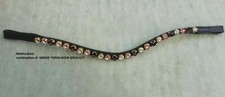Top Combination Smoke Topaz+Rose Gold+Lct 10mm Large crystal wave Horse Browband