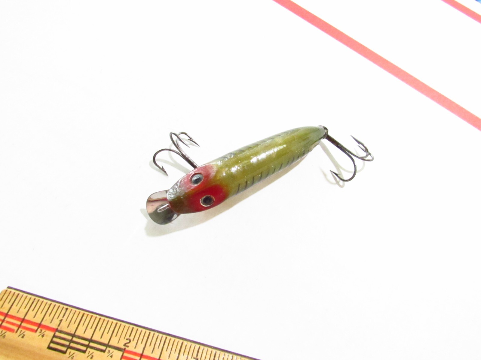 RARE 1930S HEDDON River Runt #9409 XGF LIME X RAY Fishing Lure Dowagiac MI USA
