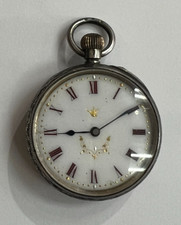 ANTIQUE 1900'S VICTORIAN ETCHED 935 SILVER POCKET WATCH NOT WORKING