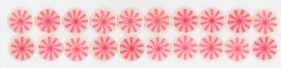 20 Red Spinning Gears / Wheels 1960's VARI-VUE Motion Animation Flickers 1 inch