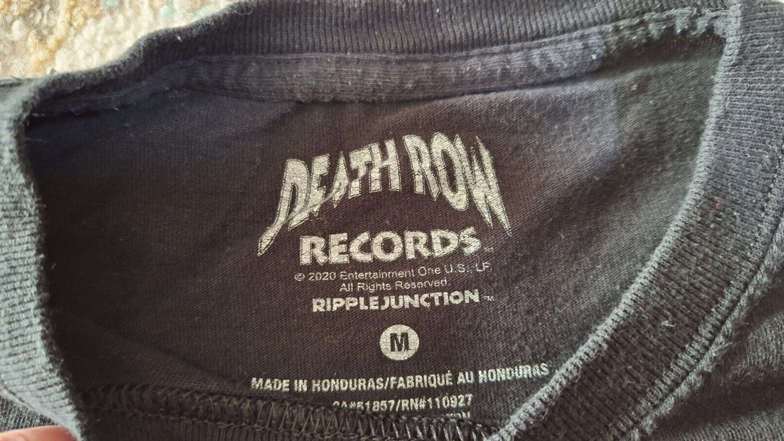 FILA Ripple Junction Death Row Records T Shirt Uomo M Medium Tee Nero Rosso