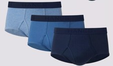 Hanes Brief 3 Ultimate Brief Men TAGLESS No Ride Up Comfort Flex Waist Blue