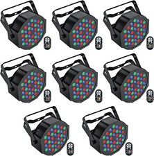 LED Par Lights DJ Stage Light Corded RGB 36 LED with Sound Activated 8 Packs