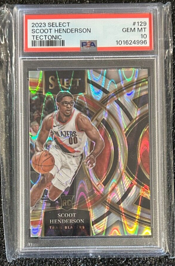 2023 Panini Select Premier Tectonic Scoot Henderson RC #129 PSA Gem Mint 10