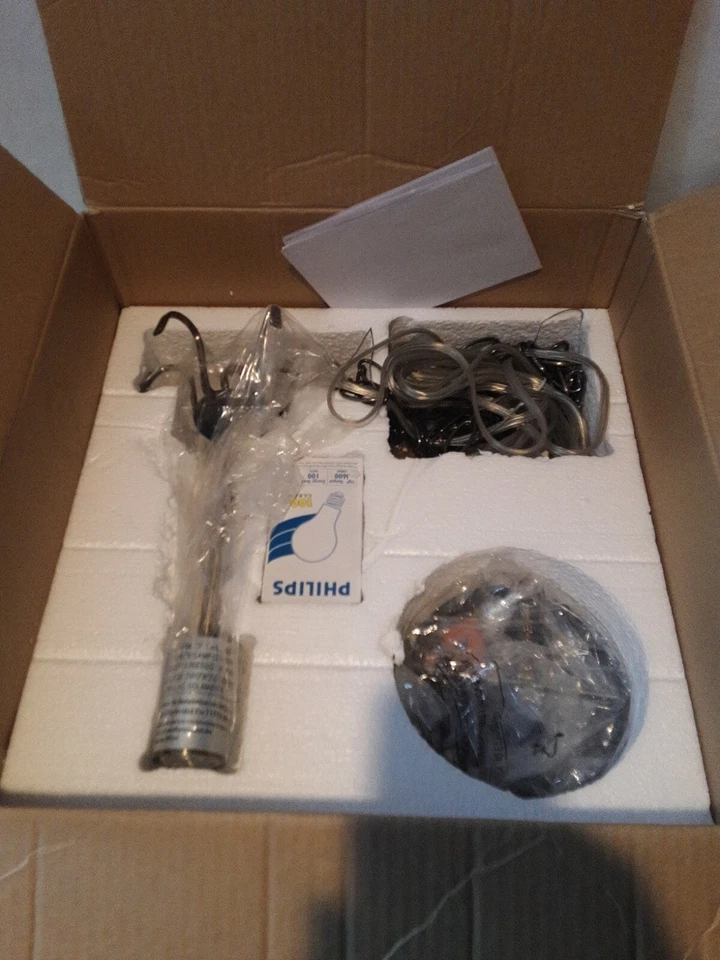 Mini araña colgante de 1 luz colección acabado antiguo Hampton Bay Foto 4 de 4