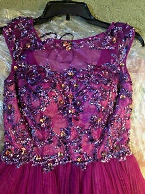 plum color hoco dress Grape Lace-Up A-line Sequins Homecoming Dress Grape / 12 main image 0