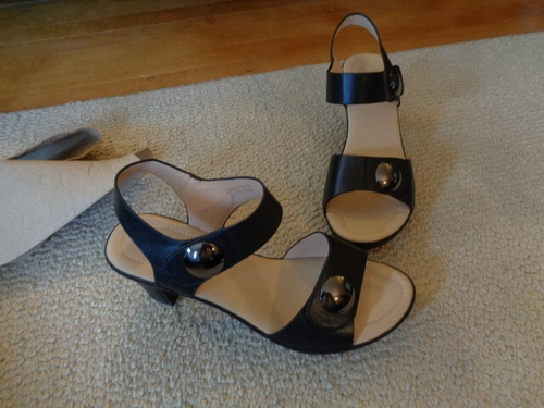 Patrizia by Spring Step DADE Strappy Slingback Sandals/Heels/Pumps Black Size 10 - Picture 2 of 19
