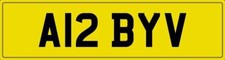 ABBY ABY NUMBER PLATE CAR REGISTRATION A12 BYV ALL FEES PAID ABBIE ABBI V ABS AB