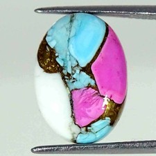 05.90Cts Cotton Candy Pink Copper Turquoise Oval Cabochon Loose Gemstone