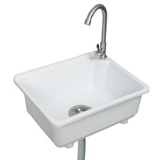 kitchen Single Bowl Utility Sink, Kitchen Wall-Mounted Sink 16.9 x 12.8 Inch ...