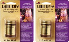 Liquid One-Step Leafing Paint .75oz, Brass, 0.75 Fl Oz Pack of 2
