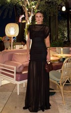 ZARA FW25 NEW WOMAN COMBINED DRAPED MIDI DRESS BLACK S,M 3067/261/800 NWT