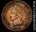 1861 Indian Head Cent - Scarce  Extra Fine  Semi-key  Better Date  #L4603