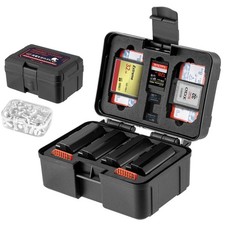 FOMITO Camera Battery Case  Memory Card Organizer - Holds 7 SD Cards 2 CFast...