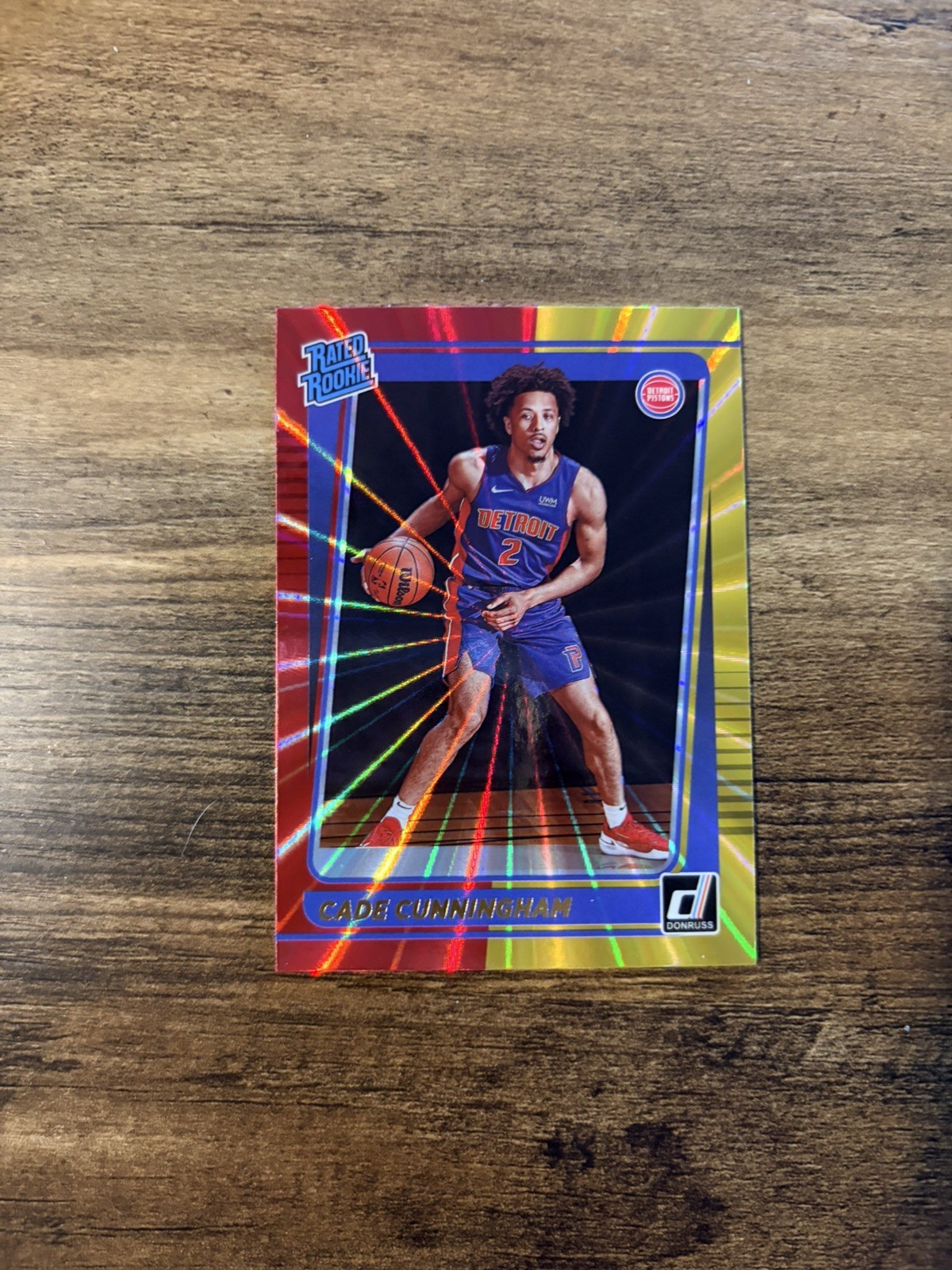 2021 Panini Donruss Rated Rookie Holo Red & Gold Laser Cade Cunningham #211 🔥