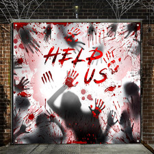 7X8 Ft Halloween Garage Door Cover  Outdoor Halloween Decor and Party Backdrop