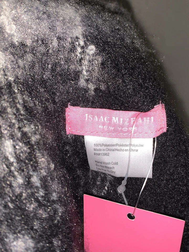 Isaac Mizrahi Mujer Estampado Boucle Bufanda Negra Talla Única Nuevo Con Etiquetas Foto 4 de 4