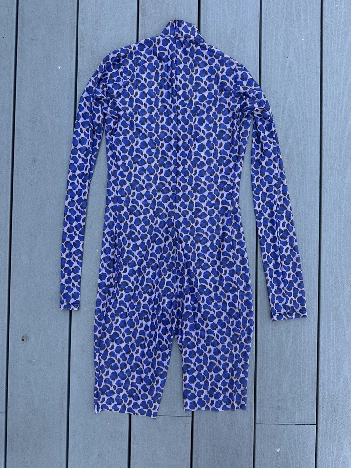 Mameluco Body Malla Azul Leopardo Guepardo Estampado Animal Mediano Grande Foto 3 de 4