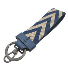 BALLY FLORYAN Canvas Blue Blue Keyring Keychain 1785 Used BALLY