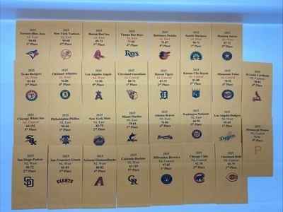 2025 Strat-O-Matic Baseball Team Envelopes w/ Stats & Accurate Logos SOM Custom.