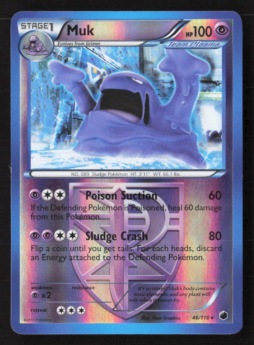 Muk (Team Plasma) Rare Reverse Holo PLF 46/116 NM Pokemon TCG