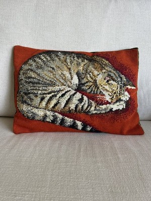 Vintage Ehrman Naxos Katze Nadelkissen fertig Gobelin 