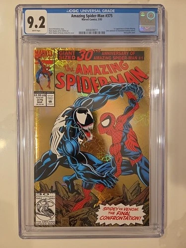 Amazing Spider-Man 375 CGC 9.2 Marvel Comics 1993 1st Anne Weying Gold Foil Cove