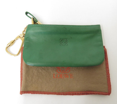 Authentic LOEWE Anagram Leather Key Pouch Coin Wallet  #49598