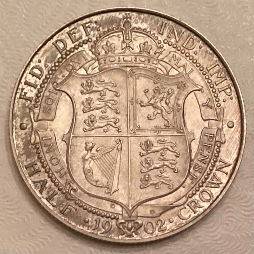 ~ 1902 Great Britain Edward VII Gem Matte Proof Silver Half Crown - Image 2 of 2