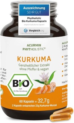 Stärkste Bio Kurkuma Kapseln - 40x effektiver - 20.000mg Kurkuma Pulver / Tag - 