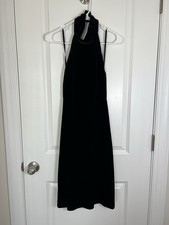 Lauren Ralph Lauren Black Velvet Halter Mock Neck Dress Size 6 Cocktail Holiday