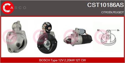 CASCO Starter 2.20 KW für Peugeot J5 Pritsche/Fahrgestell 2.5 D Citroën CX II