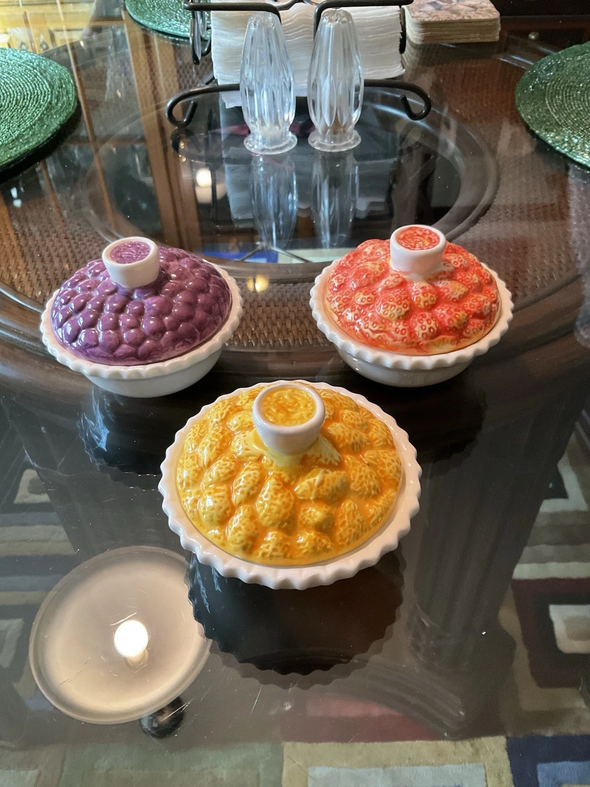 Mini Pie Plate Keepers (strawberry, Lemon, Grape)
