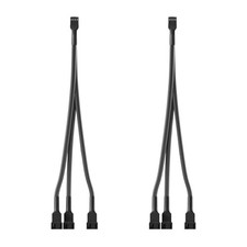 2 Pack 4 Pin 1 to 3 Way PWM Case PC Fan Splitter Cable Hub Power Adapter