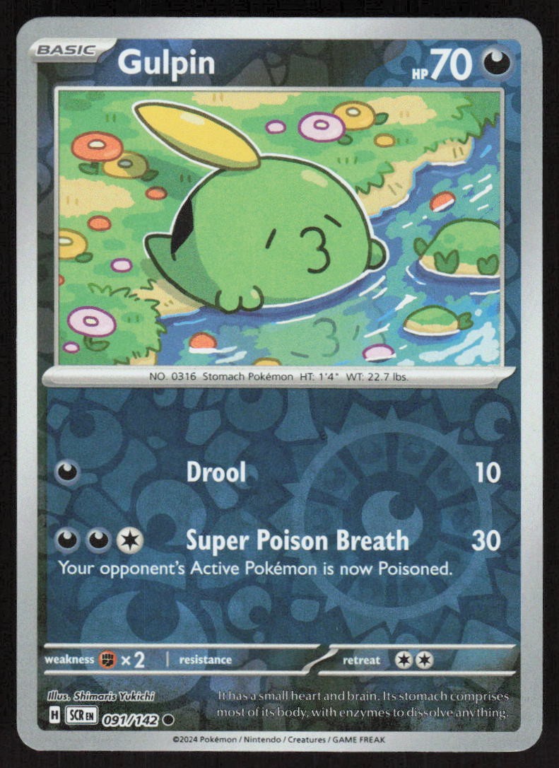 Pokemon Gulpin Common 091/142 SV07: Stellar Crown Reverse Holofoil NM