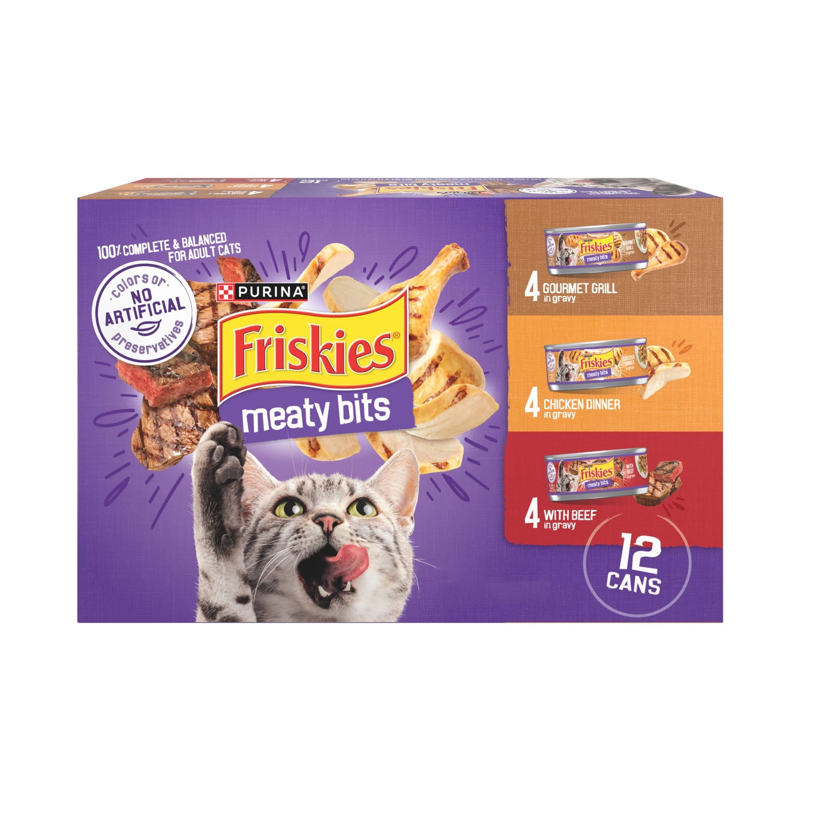 Variety Pack, Meaty Bits, Wet Cat Food, 12 Pack, 5.5 oz. Cans