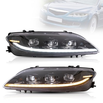 2*VLAND LED DRL Projektor scheinwerfer FÜR Mazda 6 Hatchback/Wagon 2003 08 Halo