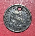 1857O US Seated LIBERTY Half Dime! "New Orleans" Mint! Choice VF & "Holed" Coin!