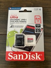 SanDisk 64GB microSDXC 100MB/s Ultra A1 64G micro SD SDXC Class 10 UHS-1 Card