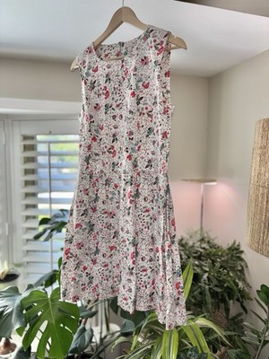 Gap Floral Fit & Flare Midi Dress Size 12 Sleeveless with Pockets