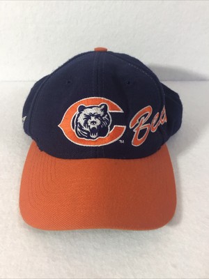Vintage 90s Chicago Bears Apex One Adjustable Snapback Hat Cap - Navy - Wool