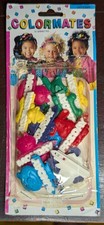 Vintage Color Mates Hair Accessory Pack of 14 Barrettes 90's Era, Kids Fashion