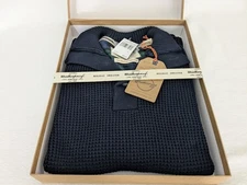 Weatherproof Vintage Navy Quarter Button Sweater men, L, NWT $85
