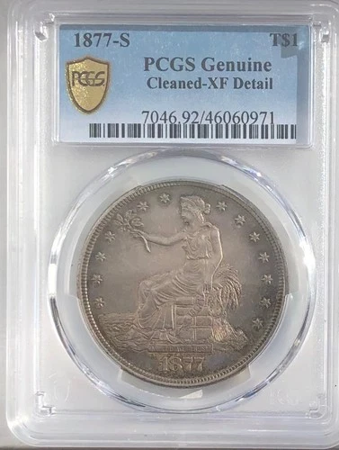 1877-S Trade Dollar, PCGS-Graded XF Detail.