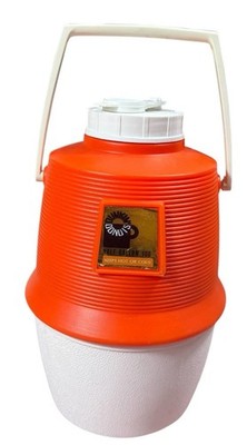 Vintage Dunkin Donuts Vacucel Half Gallon Jug Thermos Orange Coffee Advertising