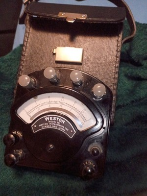 Weston Model 281 DC Ammeter Voltmeter Analog Meter Multiple Current Ranges
