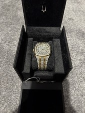 Bulova 98B323 Phantom Crystal Pave Dial Gold Mens Mans Watch 