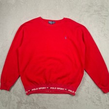 Polo Ralph Lauren Sweatshirt Herren Large Rot Polo Sport Made In Canada Rundhalsausschnitt