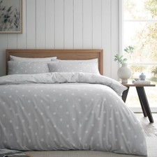 Catherine Lansfield Polka Dot Cotton Duvet Cover Set Reversible Warm Bedding UK