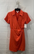 Nine West Women's Scarlet Surplice Wrap Shirt Dress Short Sleeve NWT XS
